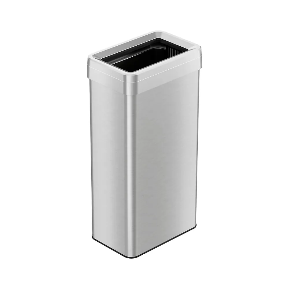 HLS Commercial Stainless Steel Trash Can with Open Lid, 21-Gallon, Silver (HLS21UOT)