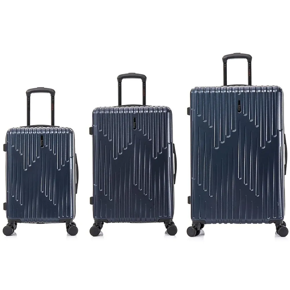 InUSA Drip Hardside Spinner Luggage Set, (IUDRISML-BLU)