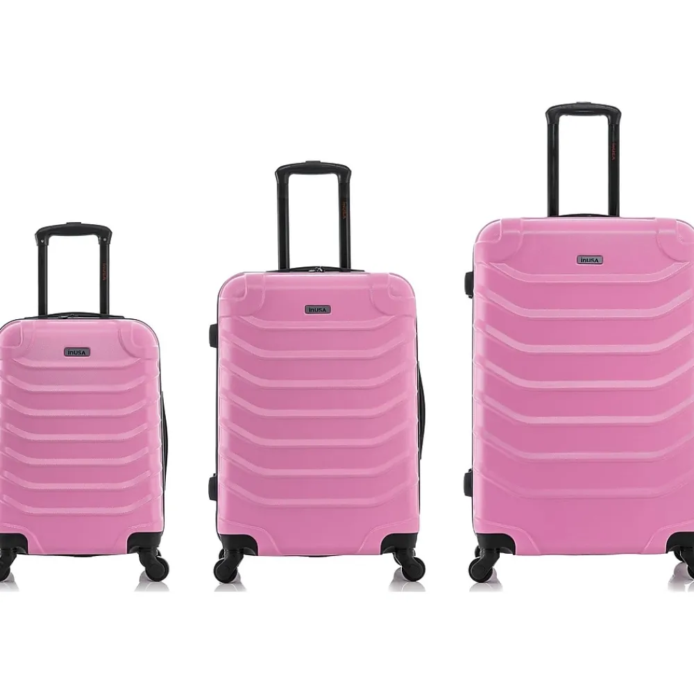 InUSA Endurance 3-Piece Hardside Spinner Luggage Set, Pink (IUENDSML-PNK)