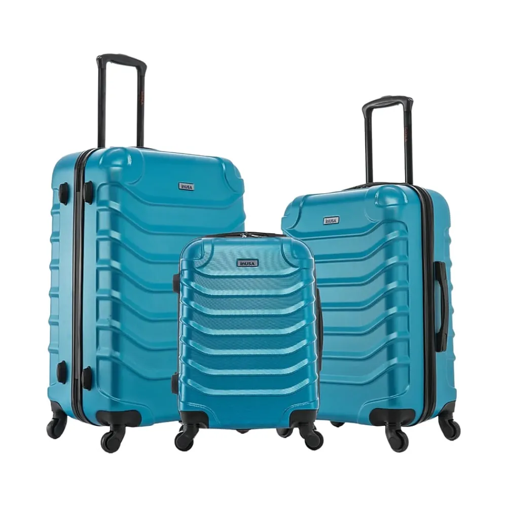 InUSA Endurance 3-Piece Hardside Spinner Luggage Set, Teal (IUENDSML-TEA)