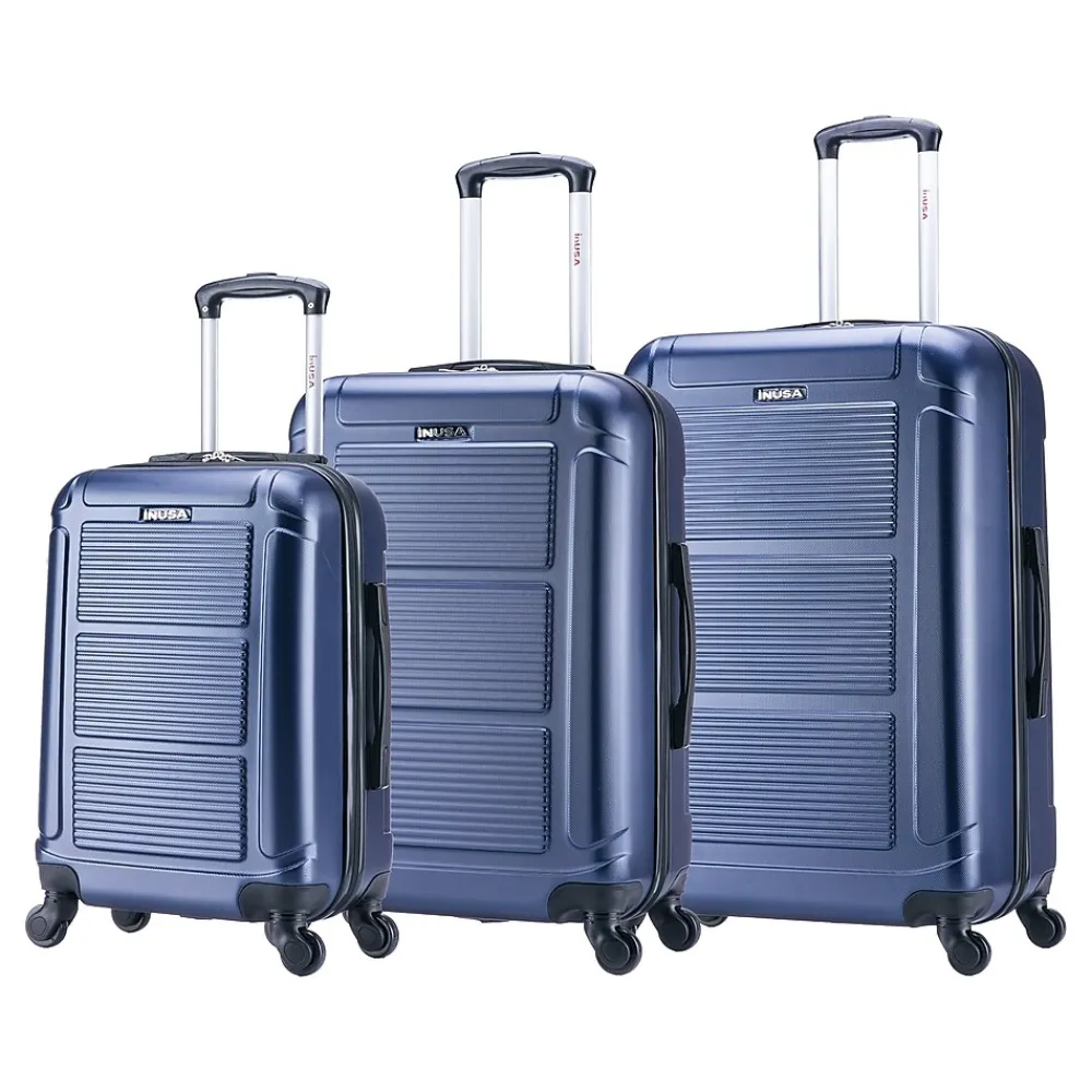 InUSA Pilot 3-Piece Hardside Spinner Luggage Set, Blue (IUPILSML-BLU)