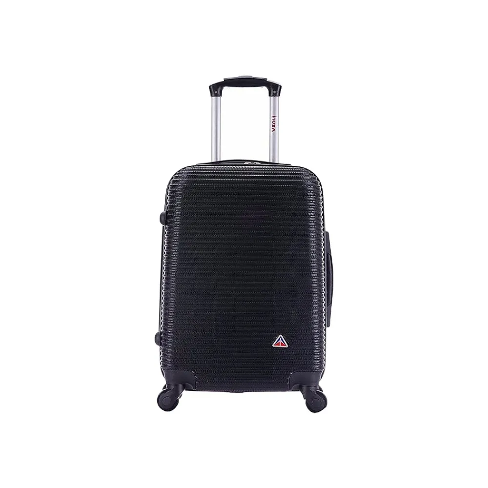 InUSA Royal 20" Hardside Carry-On Suitcase, 4-Wheeled Spinner, Black (IUROY00S-BLK)