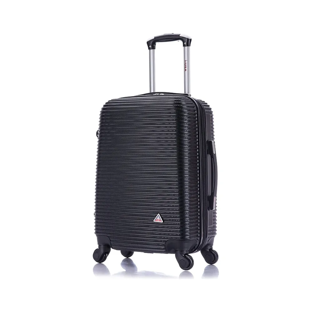 InUSA Royal 20" Hardside Carry-On Suitcase, 4-Wheeled Spinner, Black (IUROY00S-BLK)