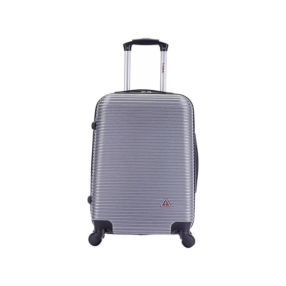 InUSA Royal 20" Hardside Carry-On Suitcase, 4-Wheeled Spinner, Silver (IUROY00S-SIL)