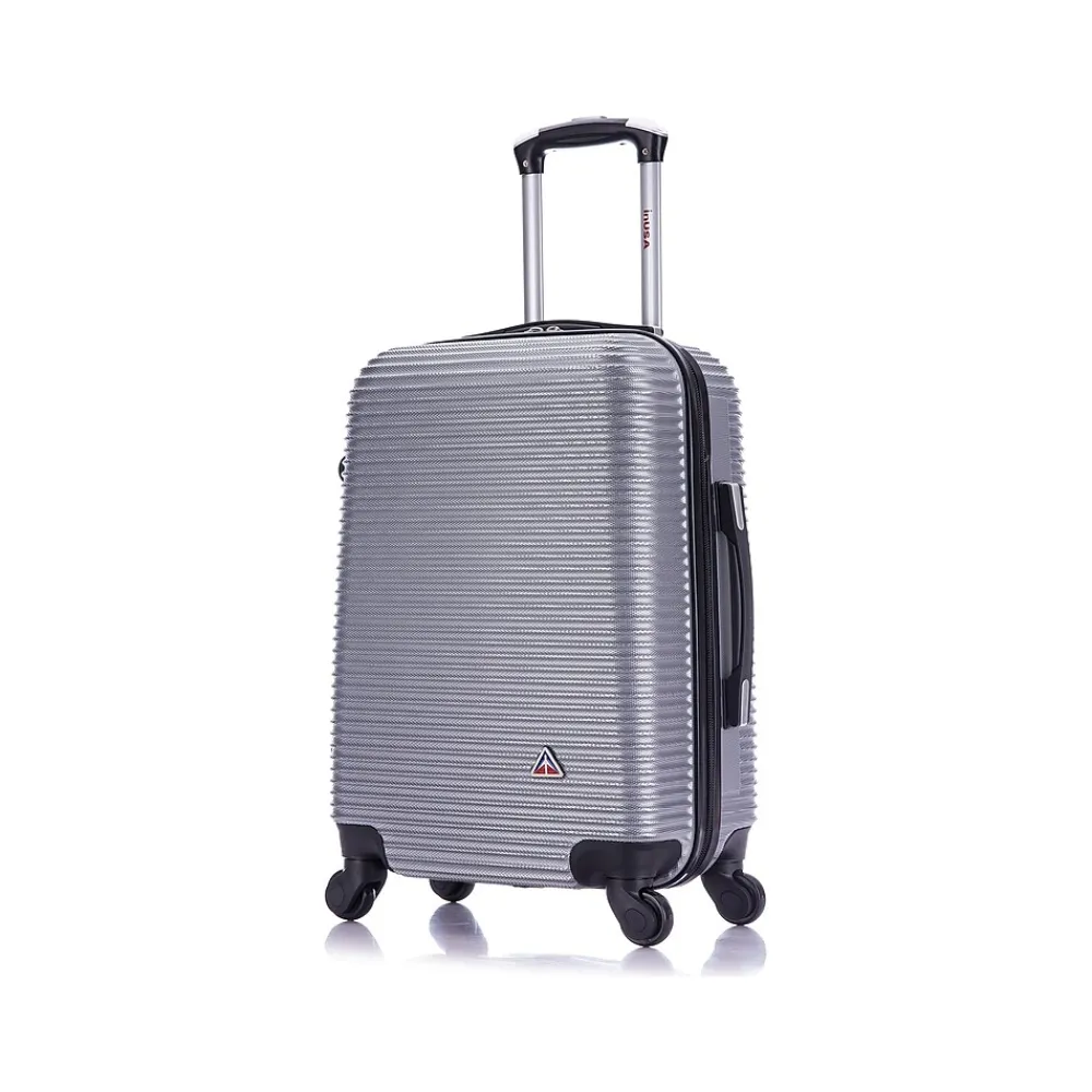 InUSA Royal 20" Hardside Carry-On Suitcase, 4-Wheeled Spinner, Silver (IUROY00S-SIL)