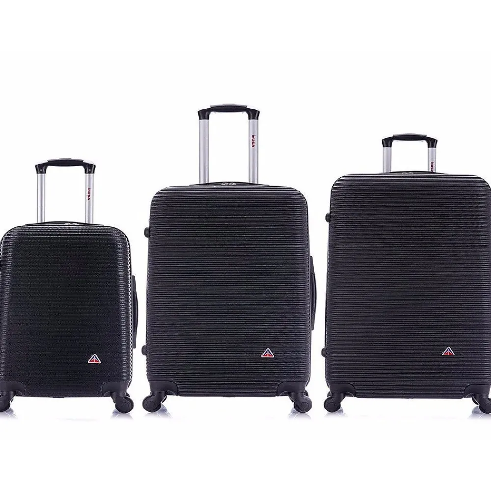 InUSA Royal 3-Piece Hardside Spinner Luggage Set, Black (IUROYSML-BLK)