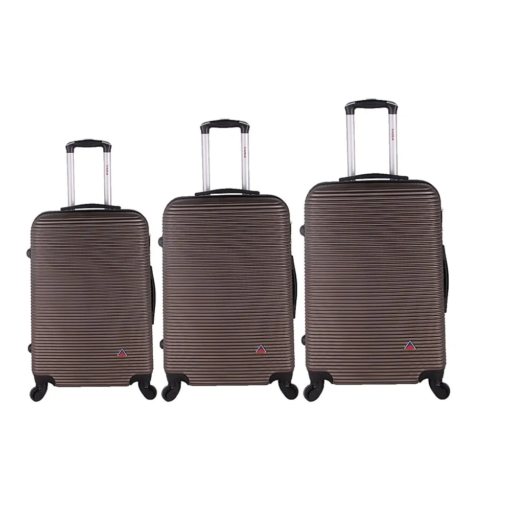 InUSA Royal 3-Piece Hardside Spinner Luggage Set, Brown (IUROYSML-BRO)