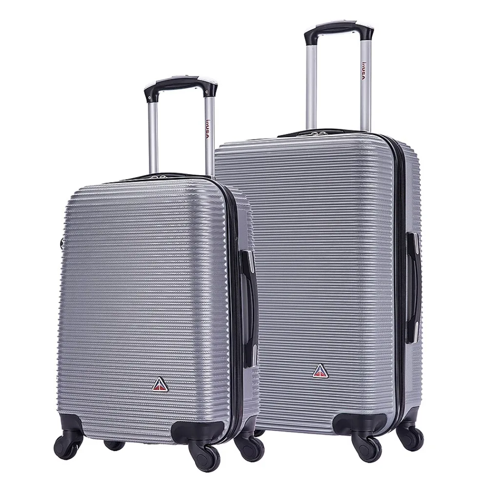 InUSA Royal 2-Piece Hardside Spinner Luggage Set, (IUROY0SM-SIL)