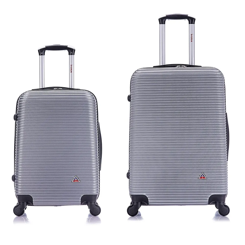 InUSA Royal 2-Piece Hardside Spinner Luggage Set, (IUROY0SM-SIL)