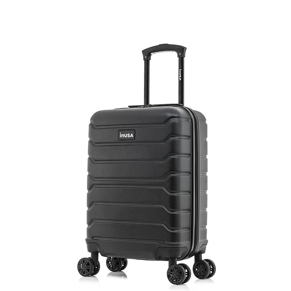 InUSA Trend 20" Hardside Carry-On Suitcase, 4-Wheeled Spinner, Black (IUTRE00S-BLK)