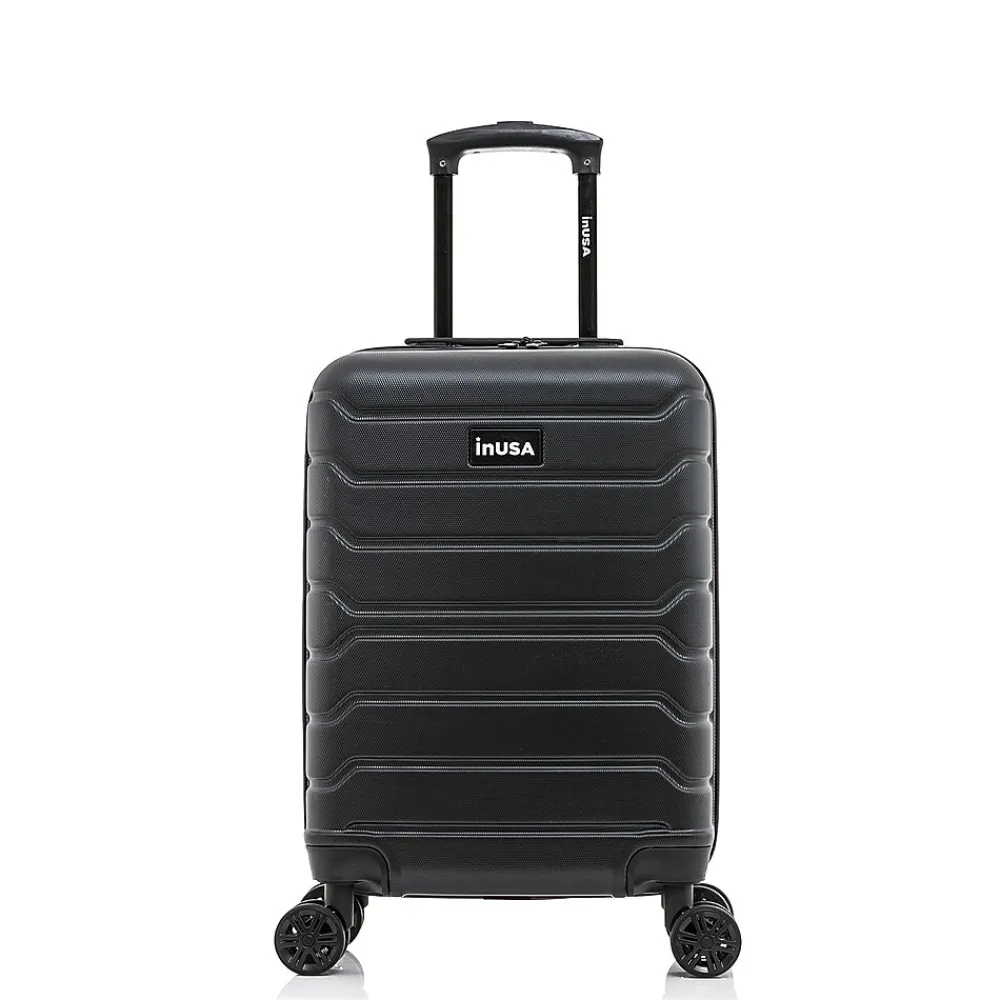 InUSA Trend 20" Hardside Carry-On Suitcase, 4-Wheeled Spinner, Black (IUTRE00S-BLK)