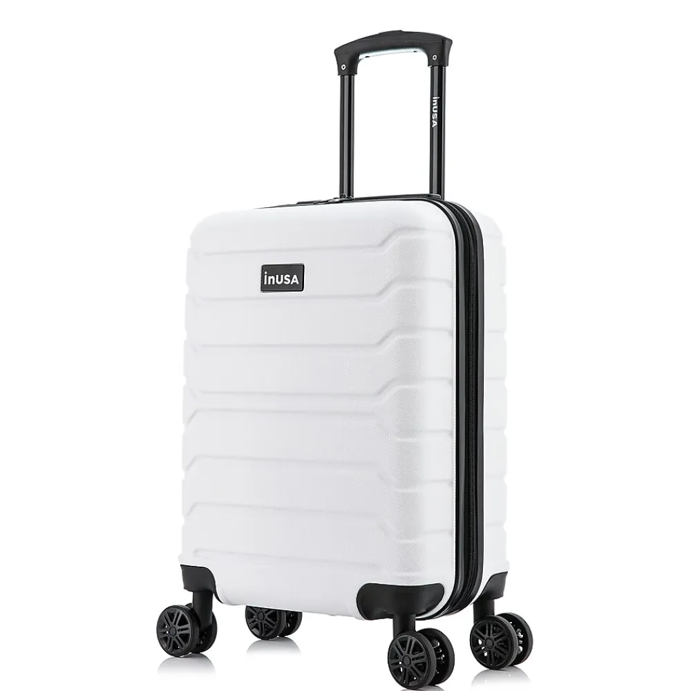 InUSA Trend 20" Hardside Carry-On Suitcase, 4-Wheeled Spinner, White (IUTRE00S-WHI)