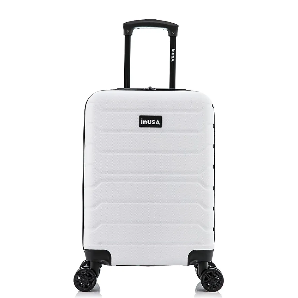 InUSA Trend 20" Hardside Carry-On Suitcase, 4-Wheeled Spinner, White (IUTRE00S-WHI)