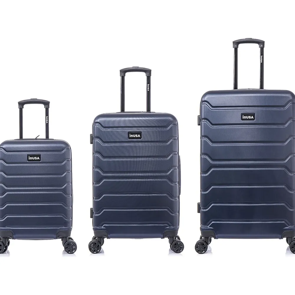 InUSA Trend 3-Piece Hardside Spinner Luggage Set, Blue (IUTRESML-BLU)