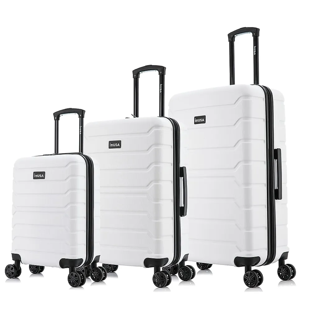 InUSA Trend 3-Piece Hardside Spinner Luggage Set, White (IUTRESML-WHI)