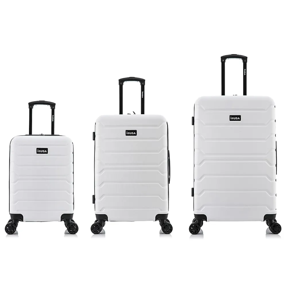 InUSA Trend 3-Piece Hardside Spinner Luggage Set, White (IUTRESML-WHI)