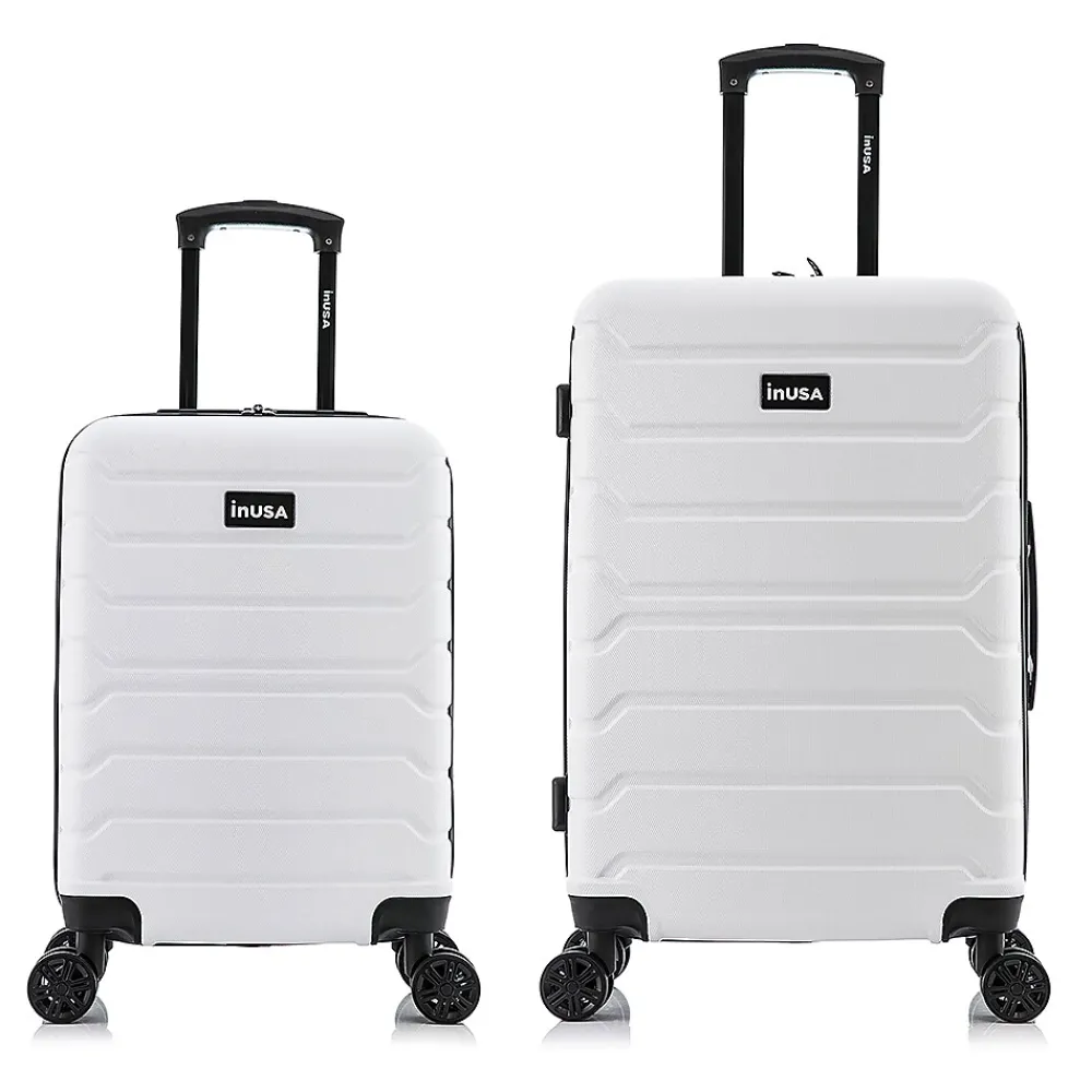 InUSA Trend 2-Piece Hardside Spinner Luggage Set, (IUTRE0SM-WHI)