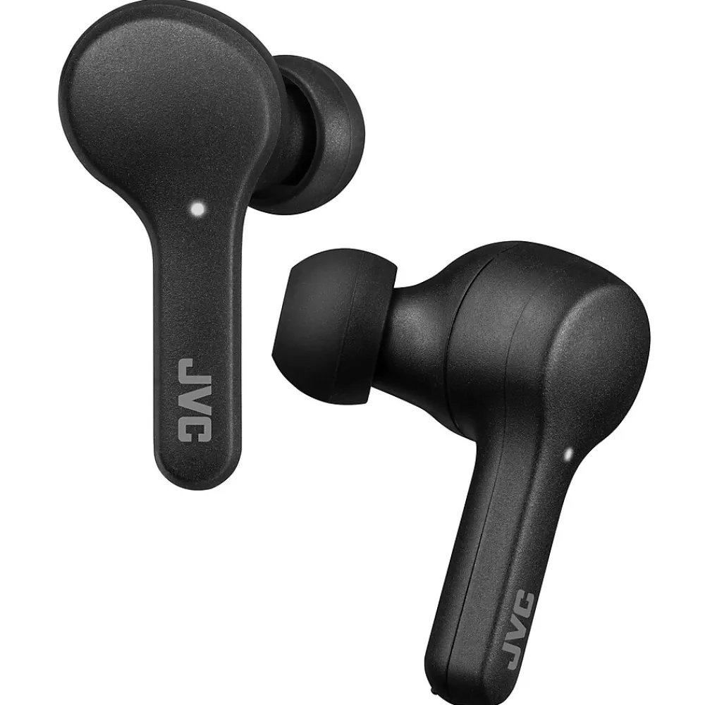 JVC Gumy True Wireless Earbuds with Microphone, Bluetooth, Black (HAA7TBU)