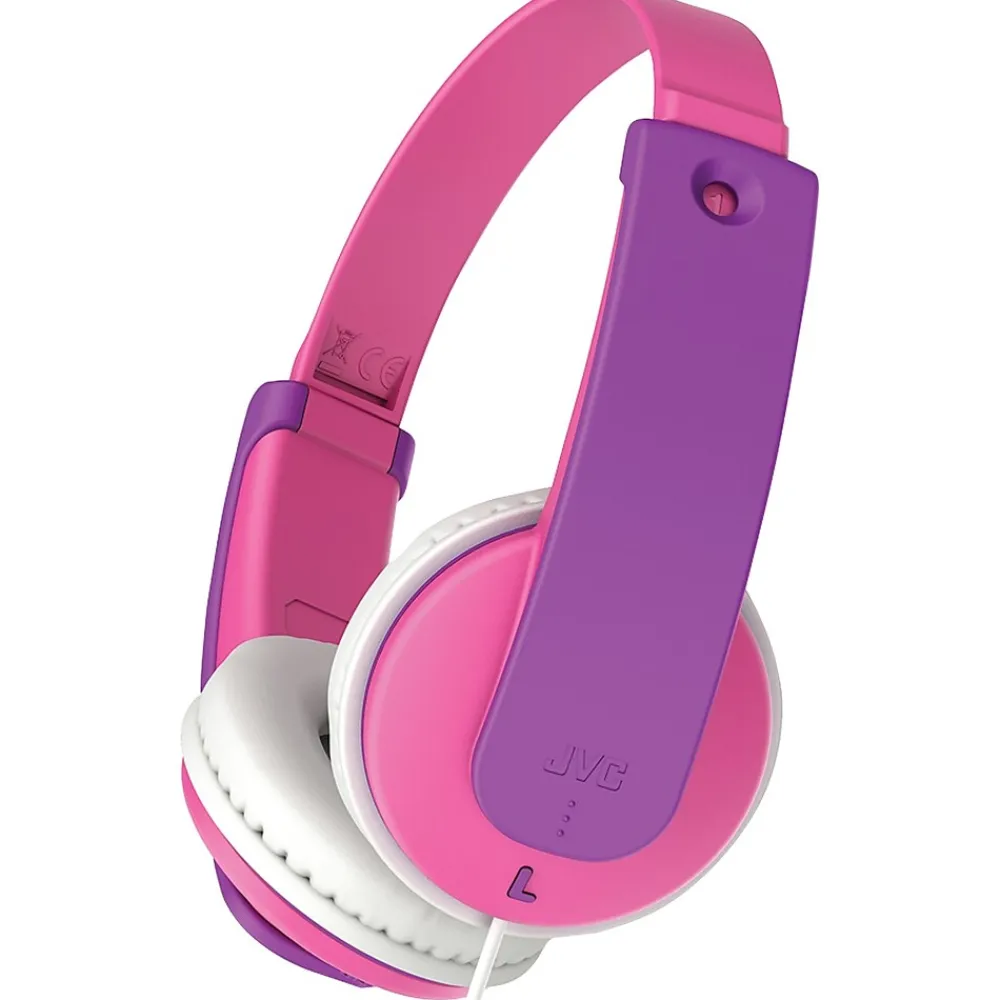 JVC Kids' Over-Ear Headphones, Pink (HAKD7P)