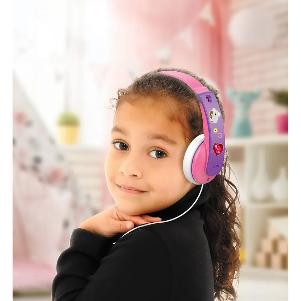 JVC Kids' Over-Ear Headphones, Pink (HAKD7P)