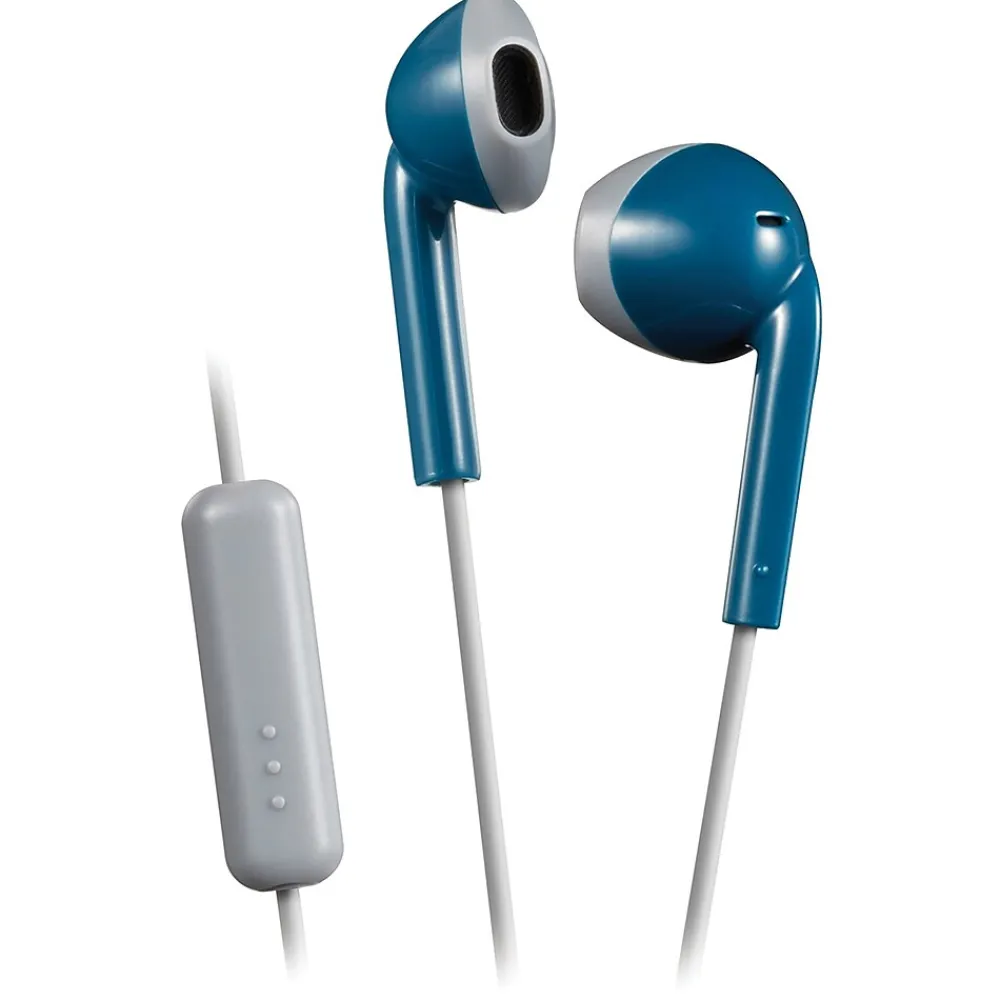 JVC Retro In-Ear Earbuds with Microphone, Blue (HAF19MAH)