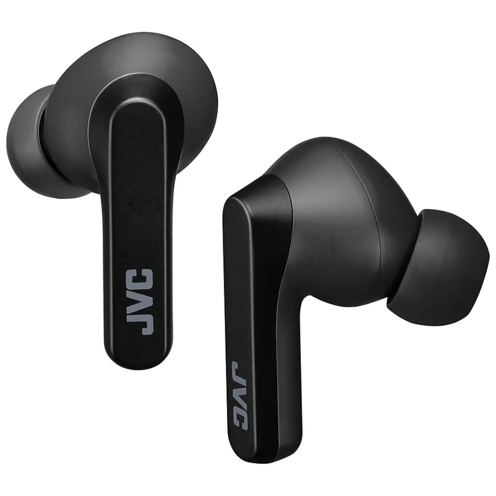 JVC RIPTIDZ True Wireless Earbuds with Charging Case, Bluetooth, Black (HAA9TB)