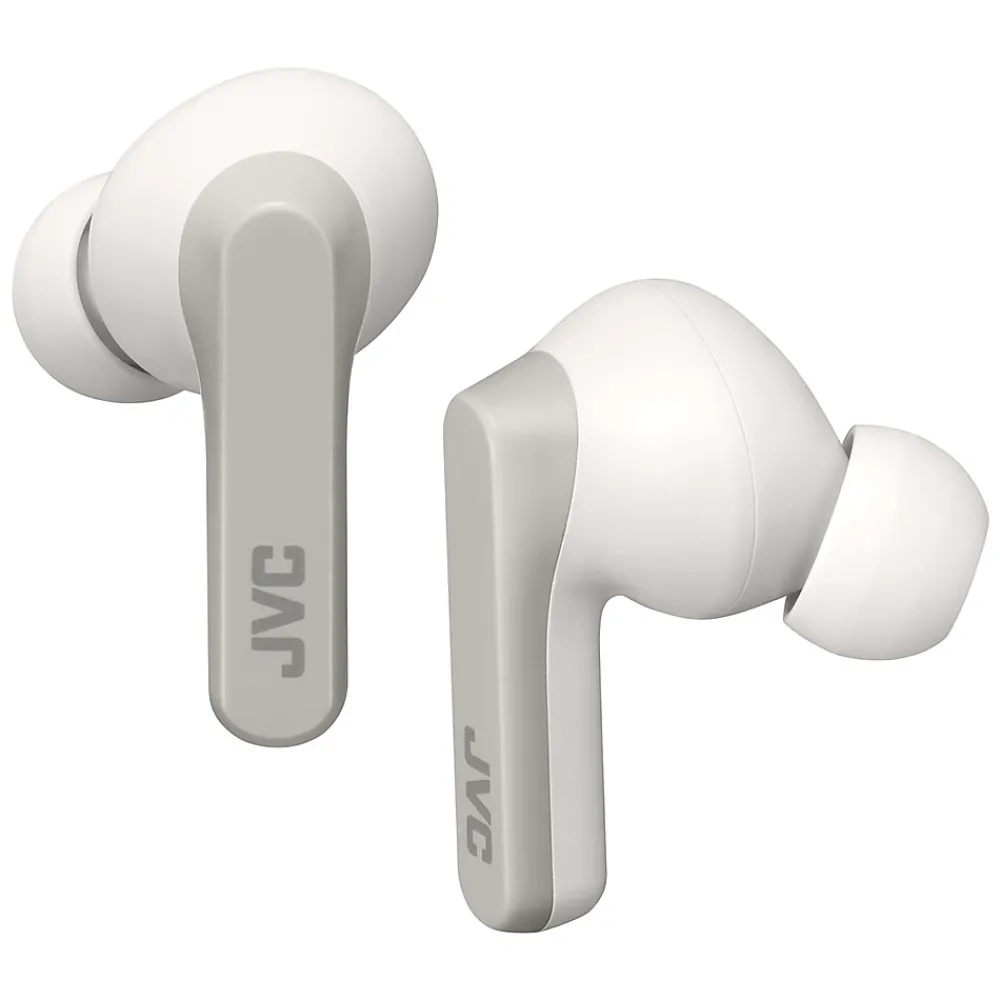 JVC RIPTIDZ True Wireless Earbuds with Charging Case, Bluetooth, White (HAA9TW)