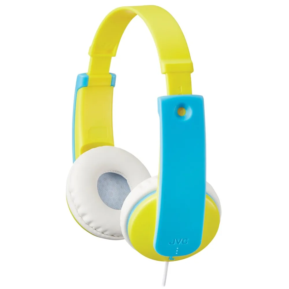 JVC Tinyphones Kids' Over-Ear Child-Safe Headphones, Blue/Yellow (HAKD7Y)