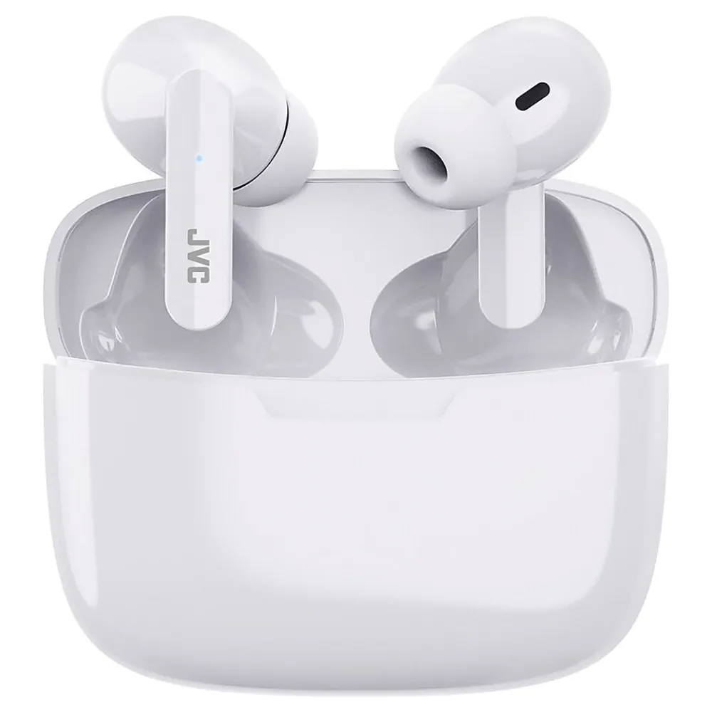 JVC Ultra-Compact True Wireless Earbuds with Charging Case, Bluetooth, Coconut White (HAD5TW)