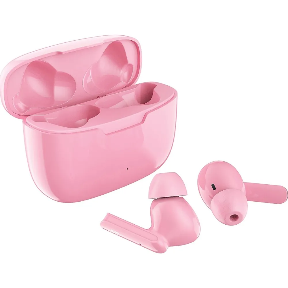 JVC Ultra-Compact True Wireless Earbuds with Charging Case, Bluetooth, Pink (HAD5TP)