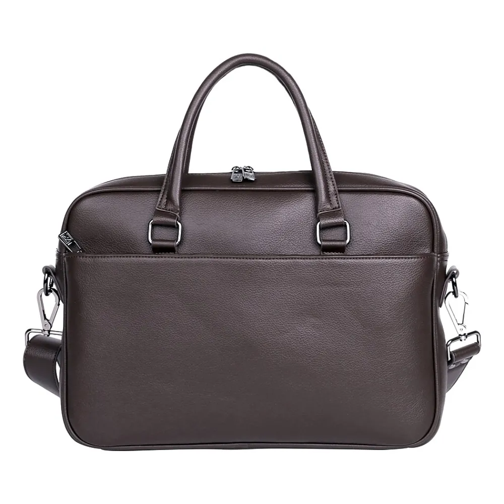 Karla Hanson Roger Laptop Briefcase, Brown Faux Leather (22601BROWN)