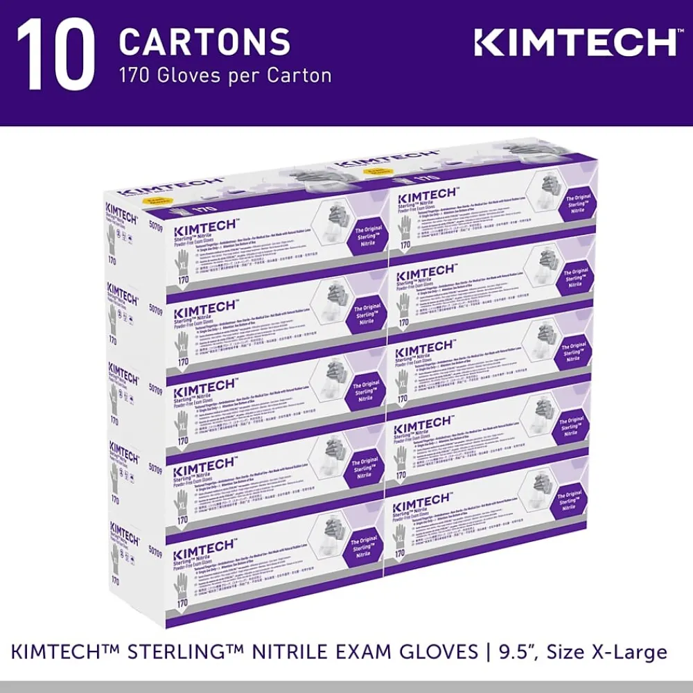 Kimberly-Clark Professional Sterling Nitrile Exam Gloves, X-Large, Silver, 170/Box (50709)