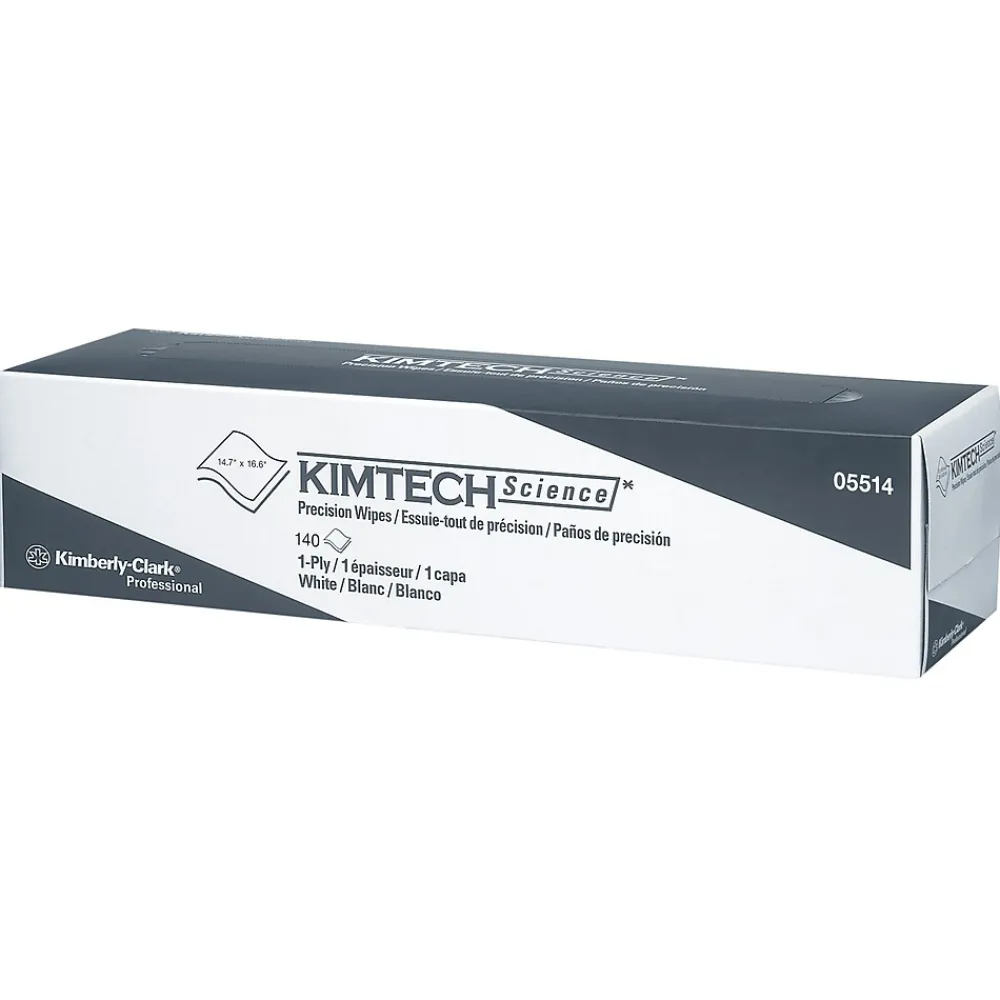 Kimtech Precision Microfiber Cleaning Wipers, 16.6" x 14.7", White, 140 Wipers/Box (05514)