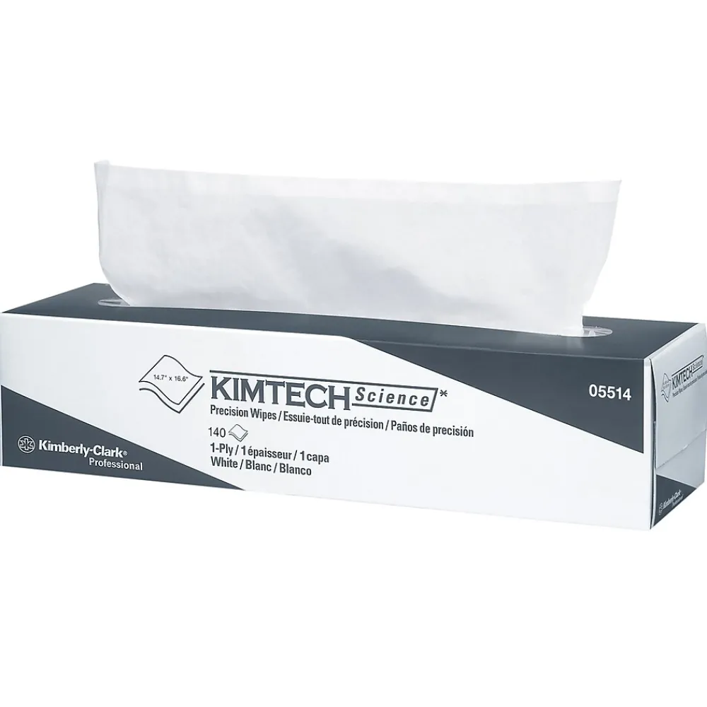 Kimtech Precision Microfiber Cleaning Wipers, 16.6" x 14.7", White, 140 Wipers/Box (05514)