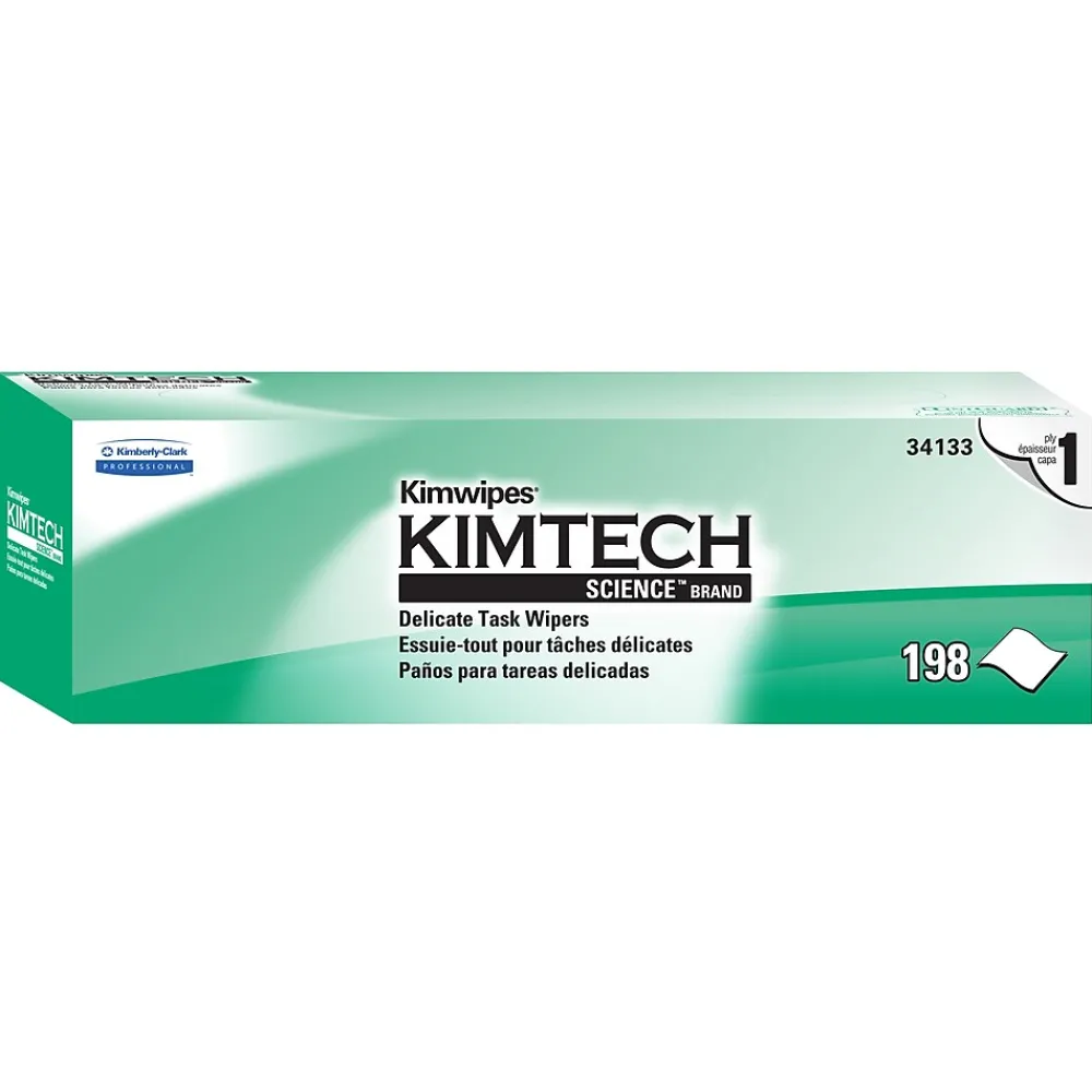 Kimtech SCIENCE KIMWIPES Delicate Task Nylon Cleaning Wipers, 11.8", White, 198 Wipers/Box, 15/Carton (34133)