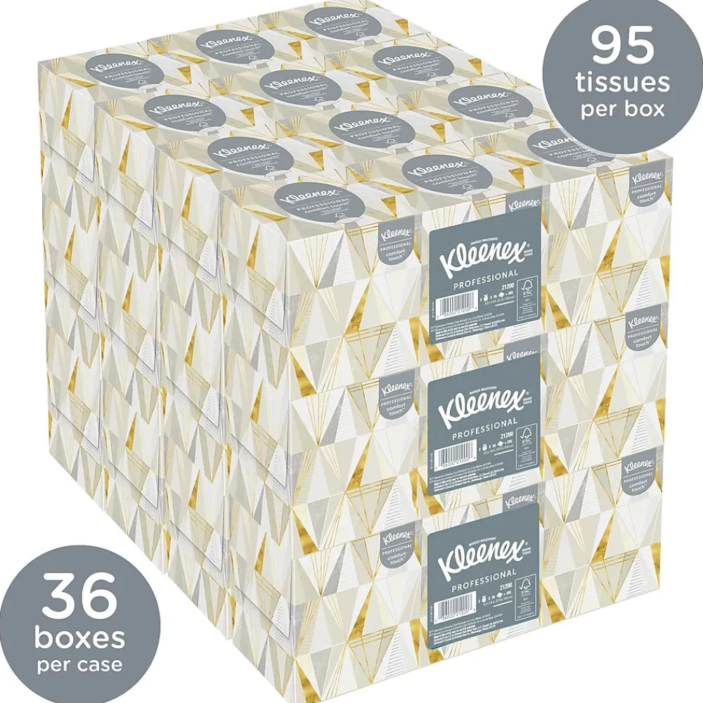 Kleenex Boutique Facial Tissue, 2-ply, 95 Tissues/Box, 36 Boxes/Pack (21200)