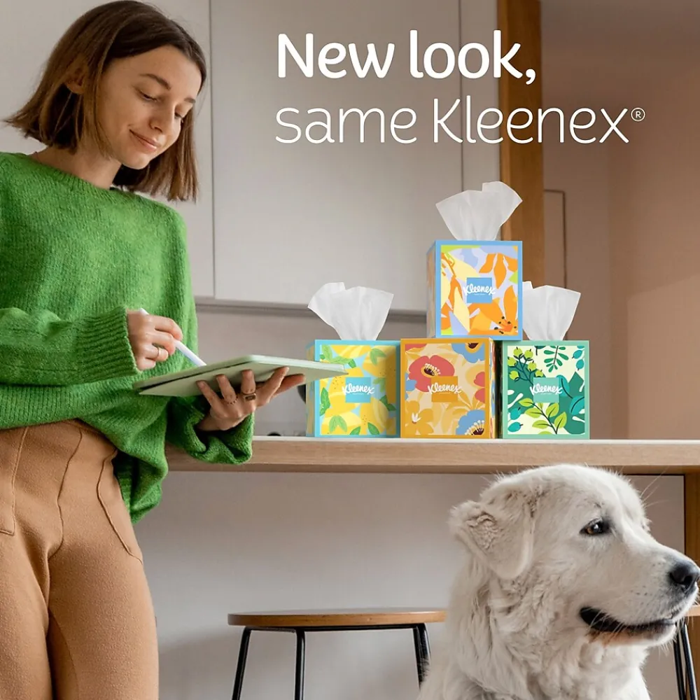 Kleenex Boutique Lotion Facial Tissue, 3-Ply, 60 Sheets/Box, 27/Carton (54271)