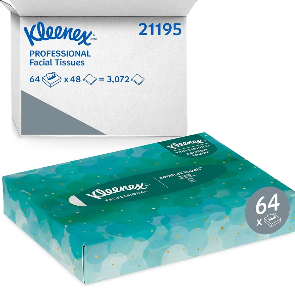 Kleenex Junior Facial Tissue, 2-ply, 48 Tissues/Box, 64 Boxes/Pack (21195)