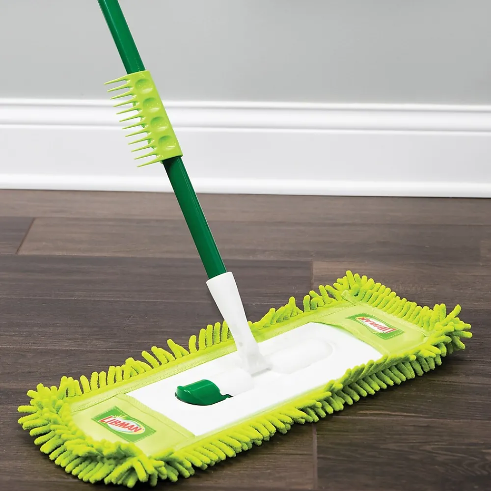 Libman Commercial Microfiber Fingers Dust Mop, Yellow & Green, 6/Carton (195)