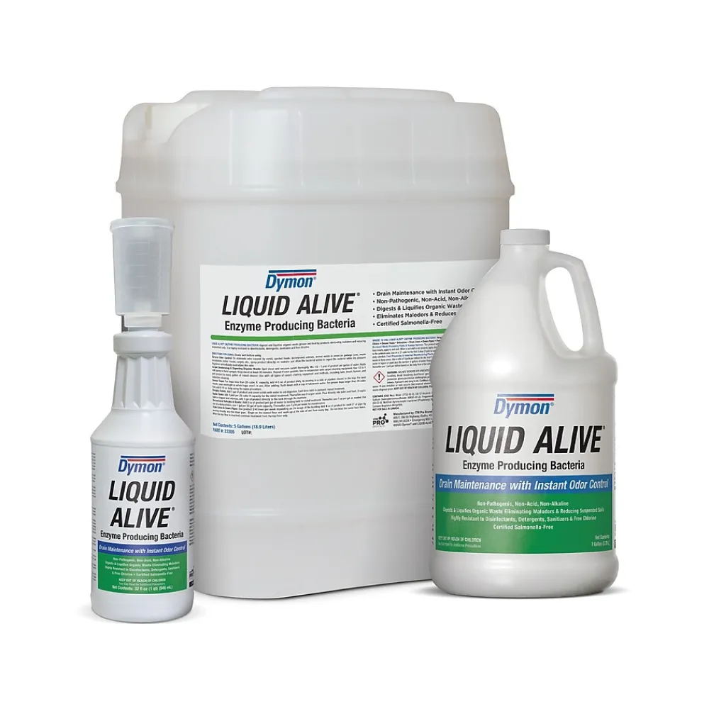 Liquid Alive Odor Digestant Enzyme Multi-Surface and Drain Cleaner 32 oz, 4/Carton (33601)