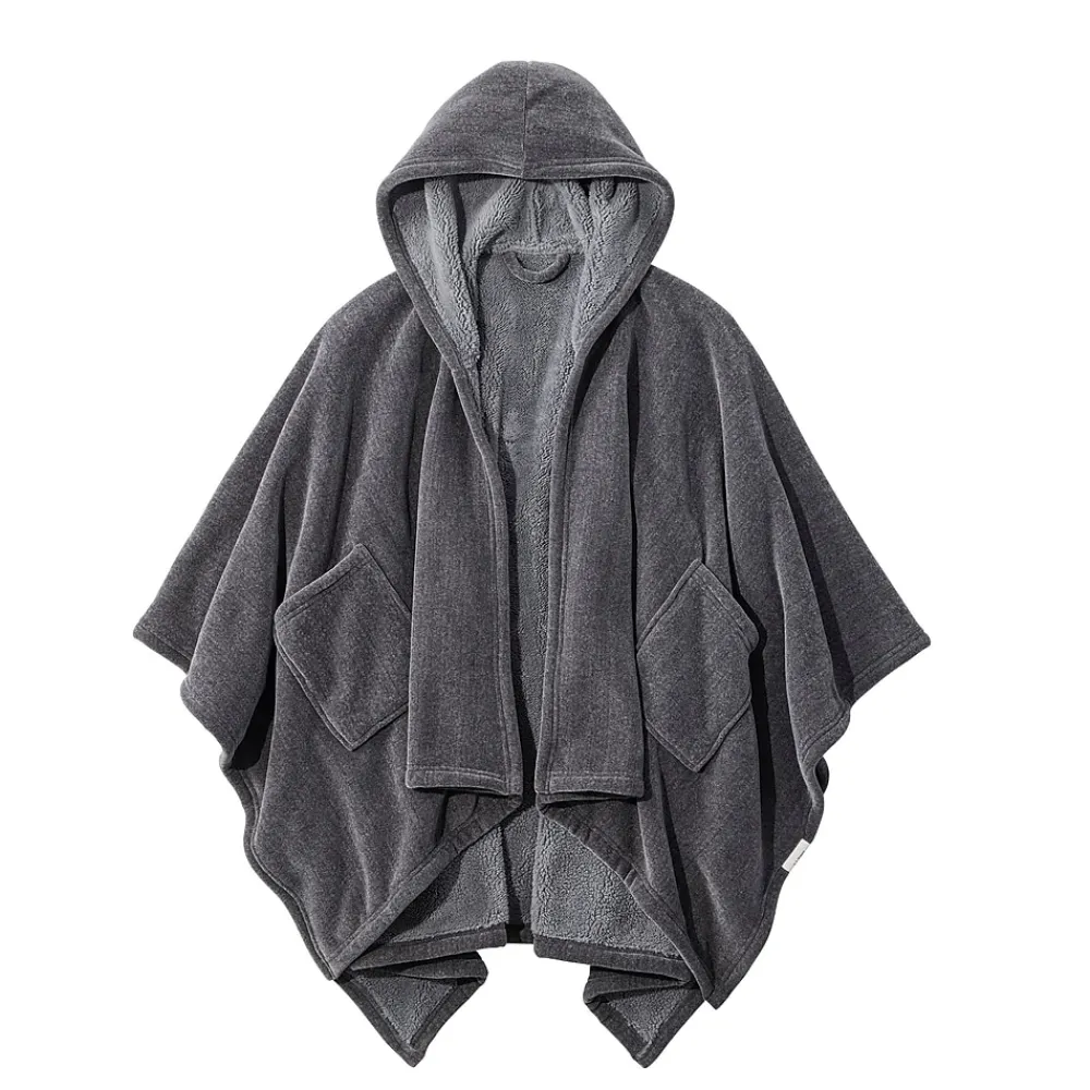 L.L.Bean Cozy Chenille Wearable Throw, Gray (1000248683)