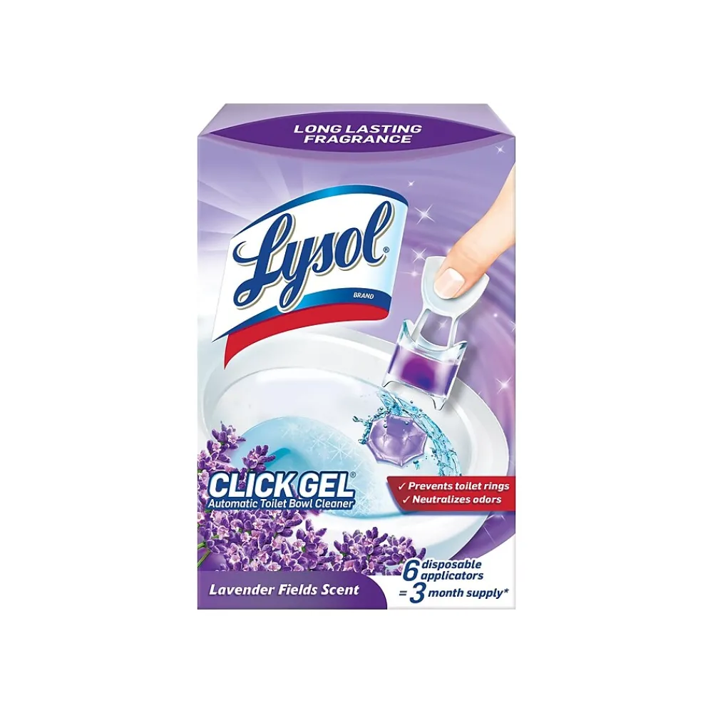 Lysol Click Gel Toilet Bowl Cleaner, Lavender Fields, 6/Pack (192008906000)