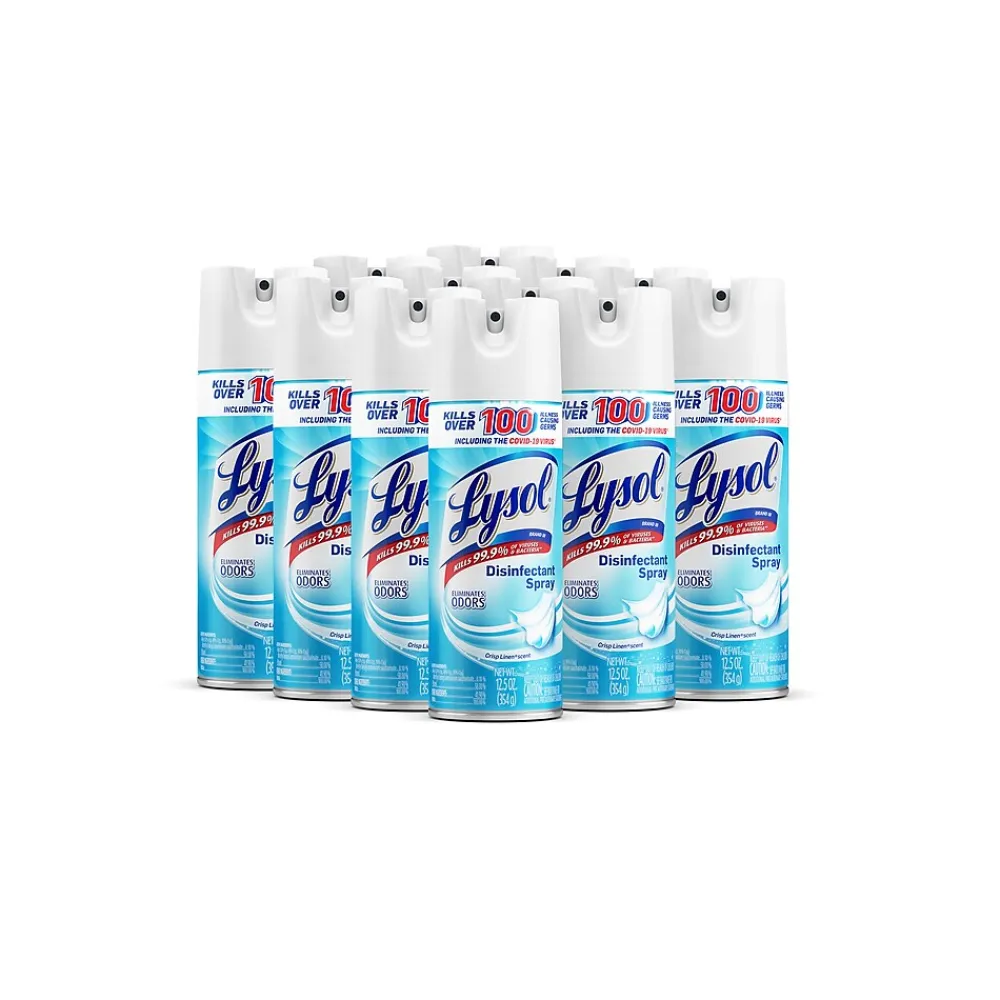 Lysol Disinfectant Spray, Crisp Linen, 12.5 Oz. 12/Carton (1920074186)