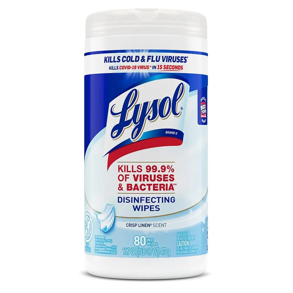 Lysol Disinfecting Wipes, Crisp Linen, 80 Wipes/Pack (1920089346)