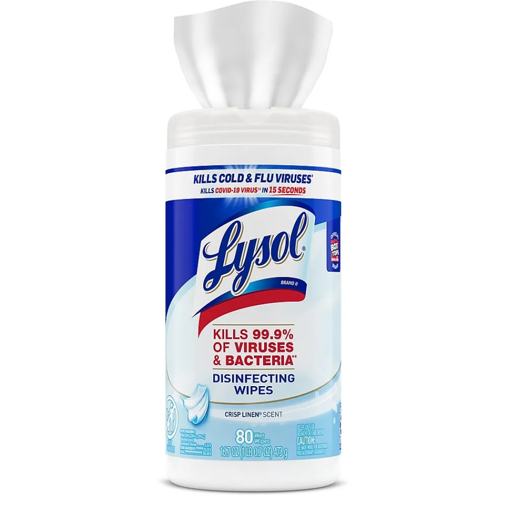 Lysol Disinfecting Wipes, Crisp Linen, 80 Wipes/Pack (1920089346)