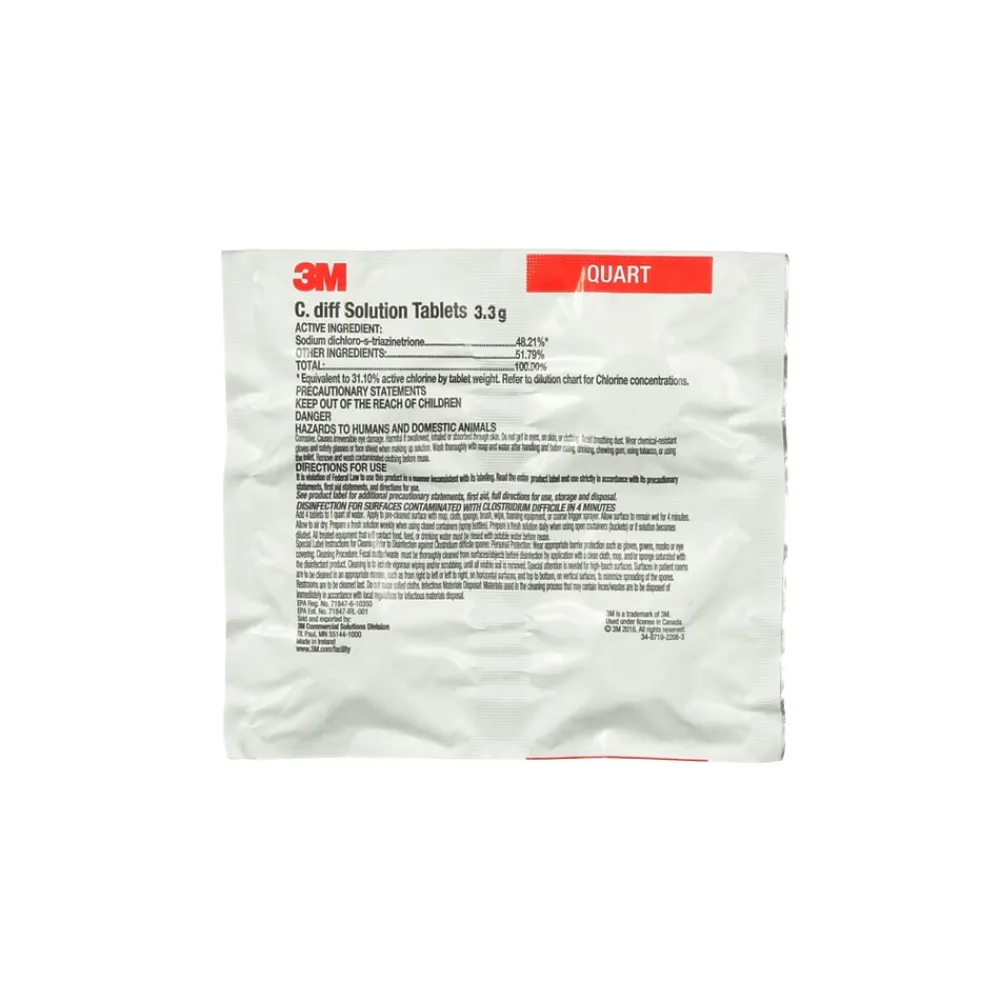 3M C. Diff Solution Tablets, Quart, 200 Tablet Container, 6/Carton (86053)