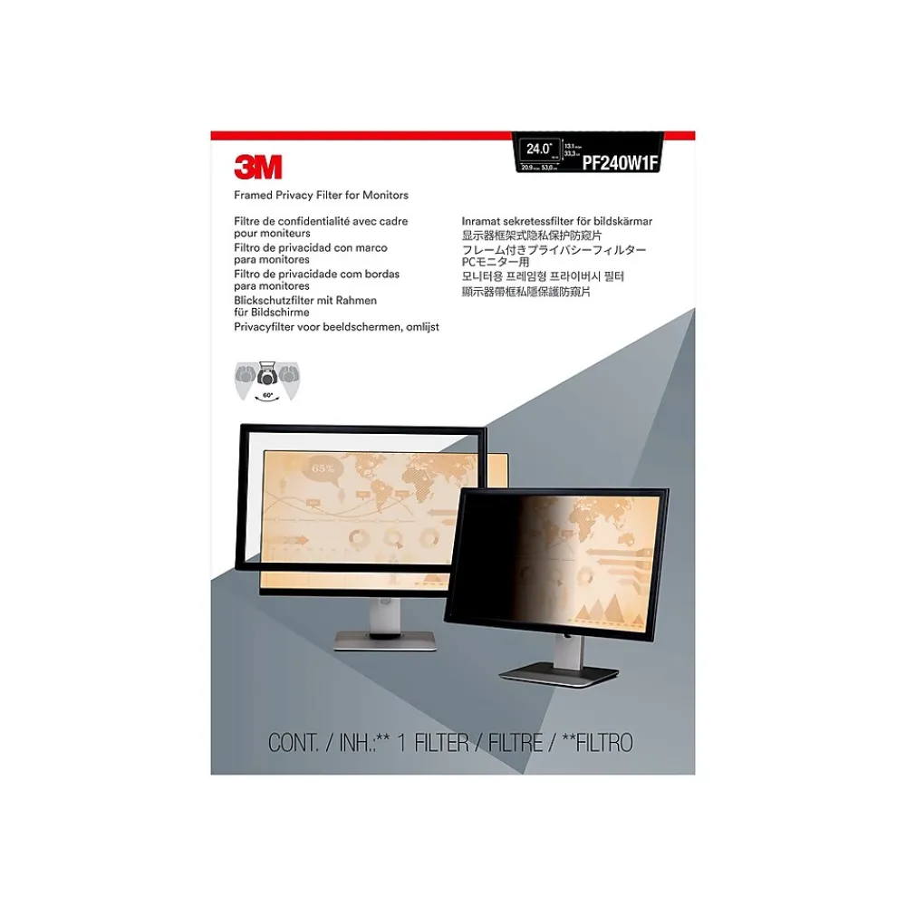 3M ™ Framed Privacy Filter for 24" Widescreen Monitor (16:9) (PF240W1F)