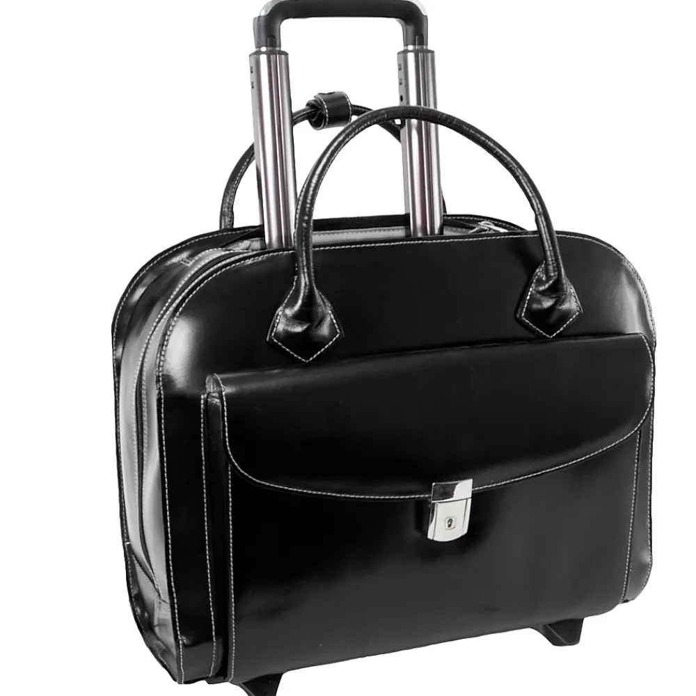 McKlein Limited Edition Laptop Briefcase, Black Leather (96145A)