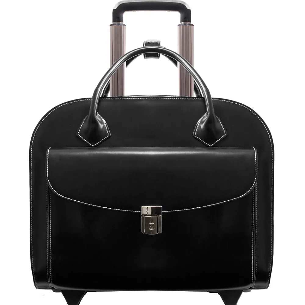 McKlein Limited Edition Laptop Briefcase, Black Leather (96145A)