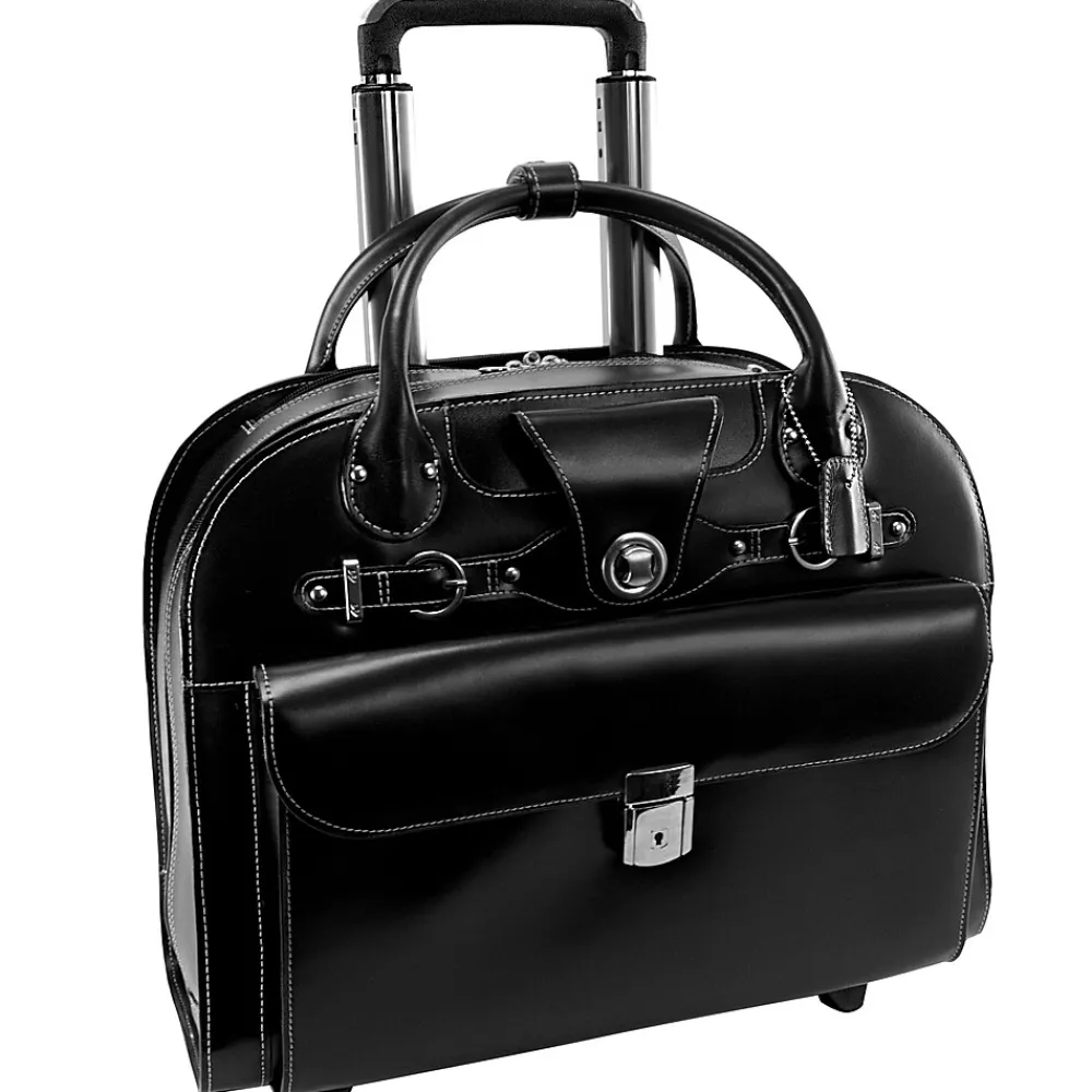 McKlein Limited Edition Laptop Briefcase, Black Leather (96315C)